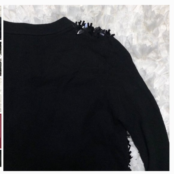 kate spade madison avenue Black Baguette Sequin sweater top size xs nwot - Picture 8 of 10